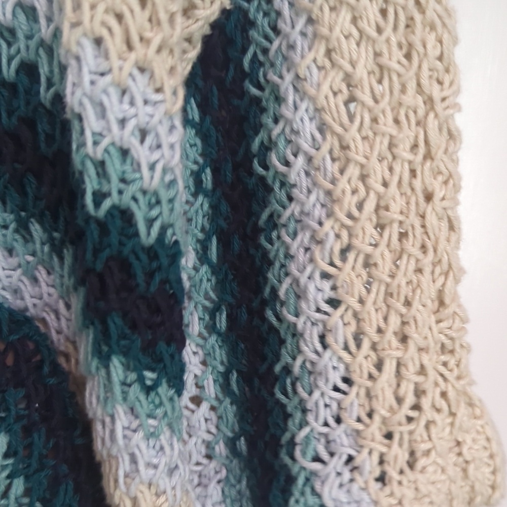 Striped Knit Sweater - Cream and Green - Picture 5 of 7